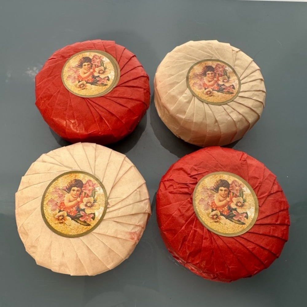 Vintage Wrapped Soaps with Cherub Design